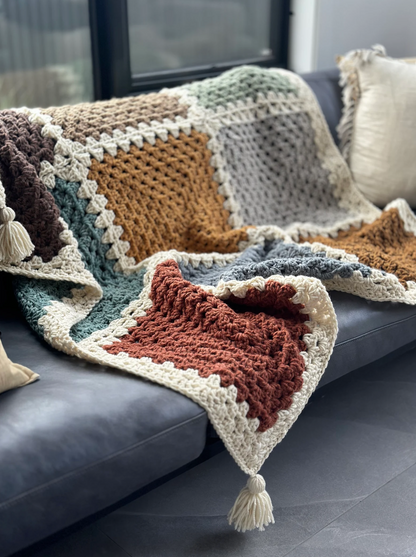 9 Square Granny Throw  Blanket pattern