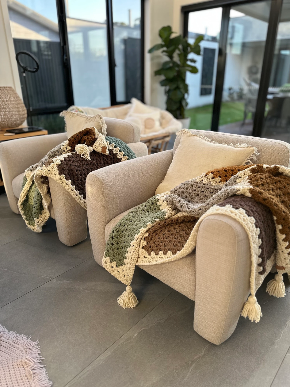 9 Square Granny Throw  Blanket pattern