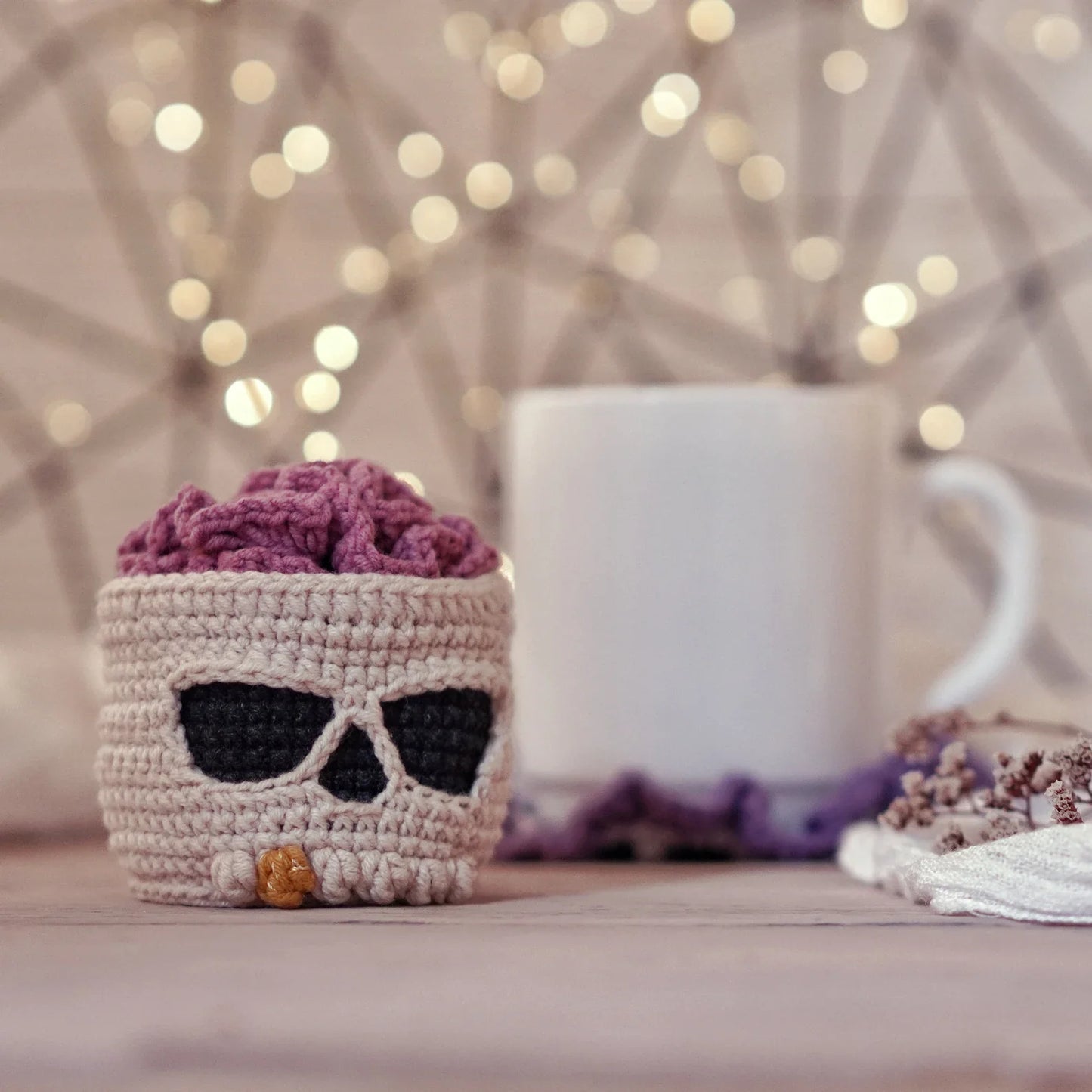 Brainy Skull Coaster set Crochet Pattern