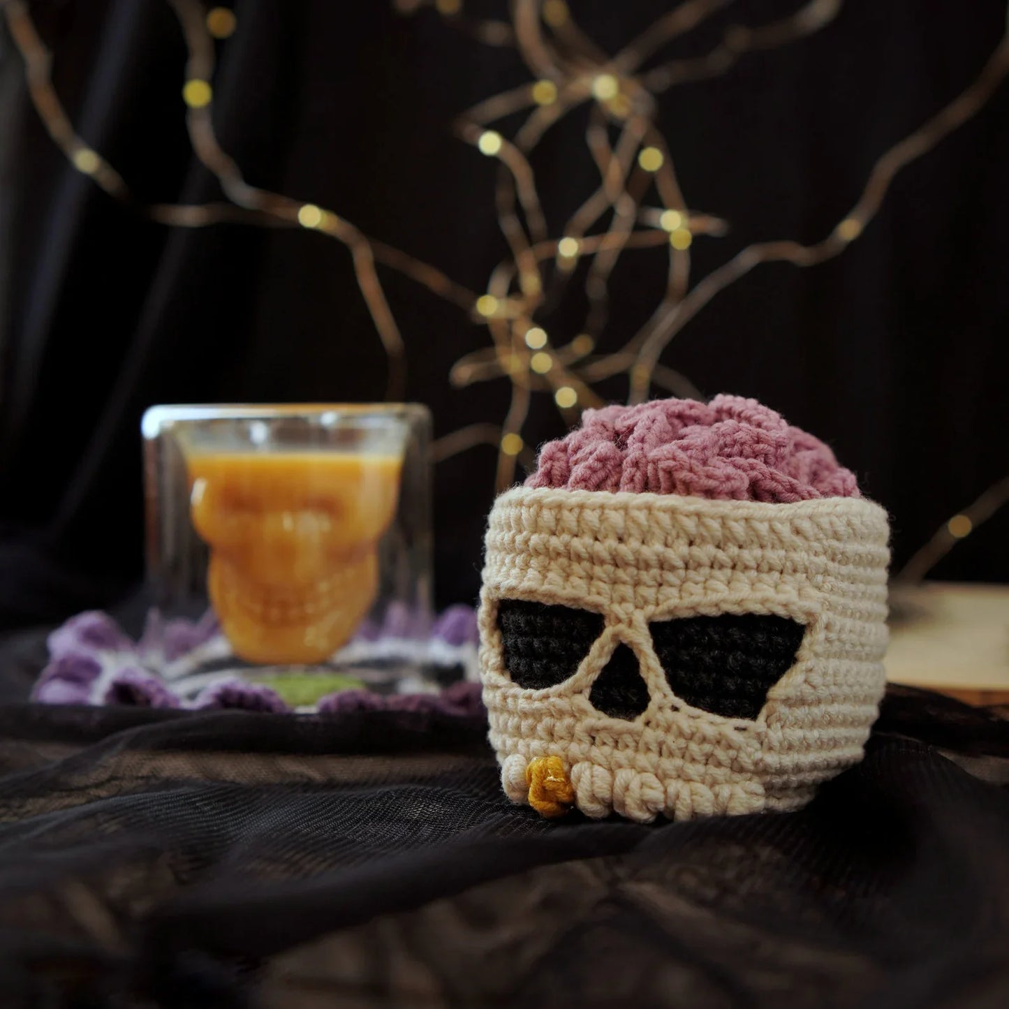 Brainy Skull Coaster set Crochet Pattern