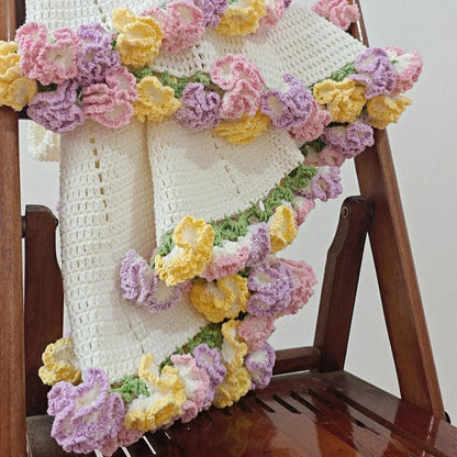 Carnation Garden bouquet blanket pattern