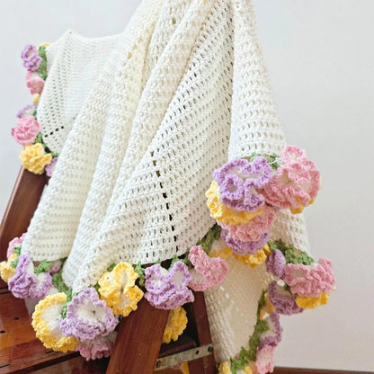Carnation Garden bouquet blanket pattern