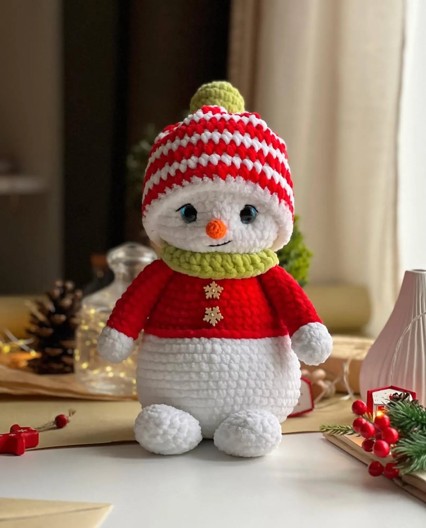 Snowman and 4 hats crochet pattern
